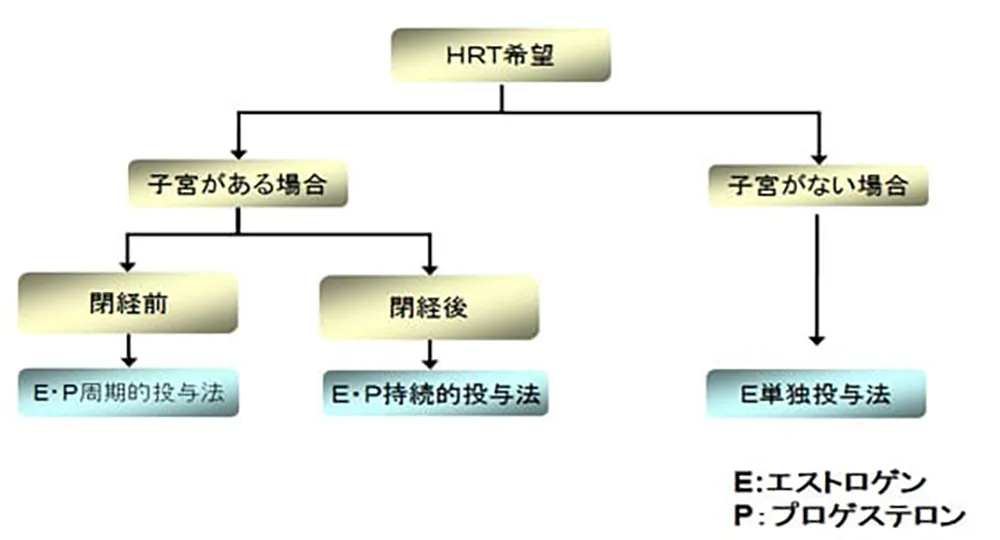 更年期障害の治療法の図